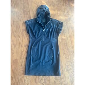 Chico's Zenergy Neema Black Hooded Pockets SS Golf Athletic Dress XL Travel